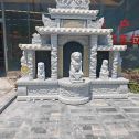 白城芝麻白中国黑石材套墓 花岗岩墓碑