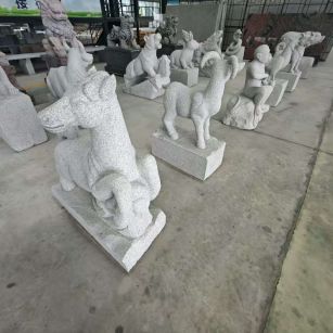 白城芝麻白雕刻 十二生肖 异形雕刻