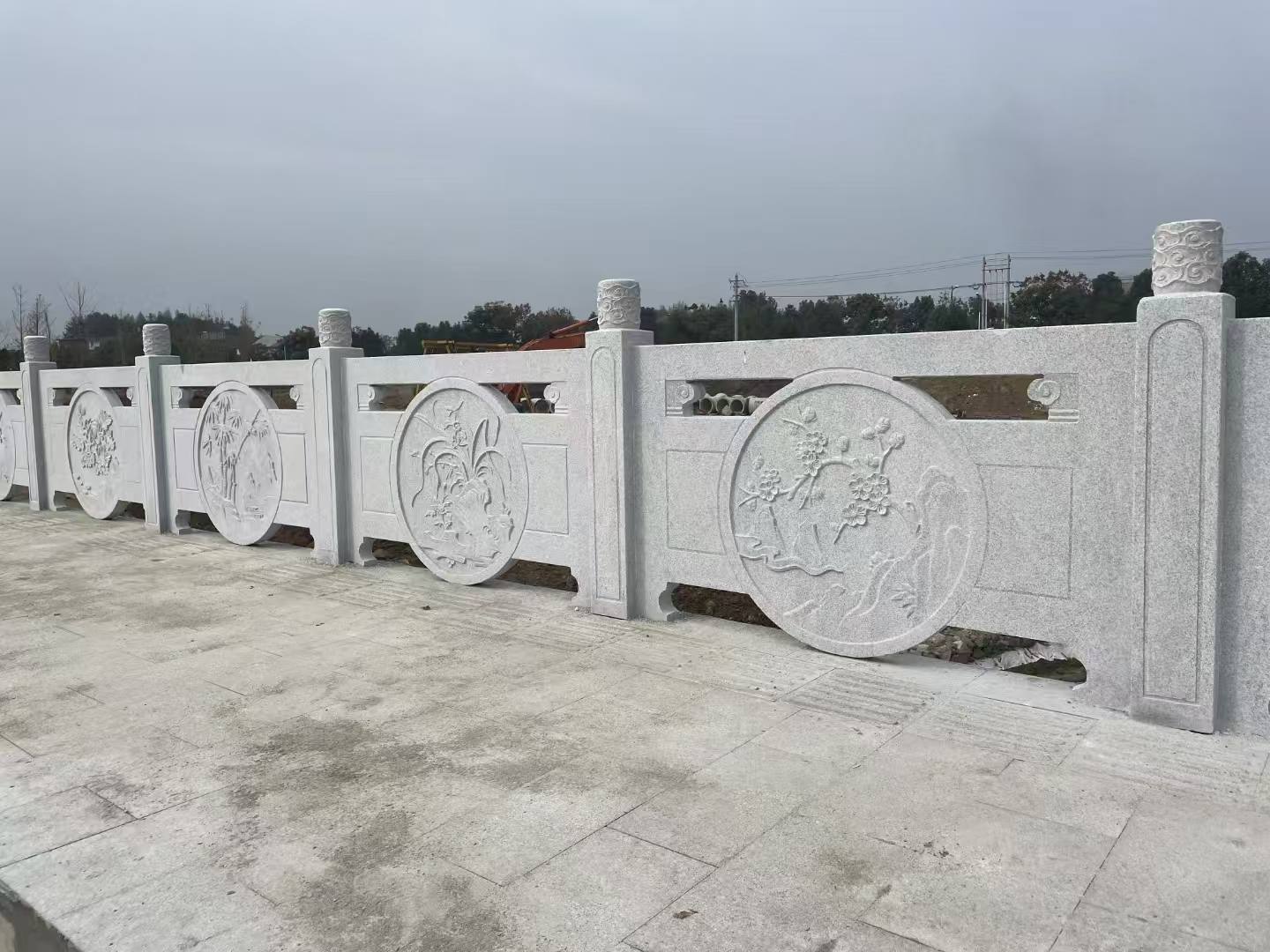 白城芝麻白河道栏杆 石材栏杆
